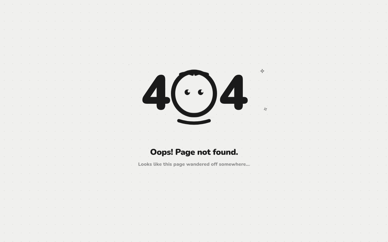 Cartoon 404 Page — Reactive Face With Mood Expressions
